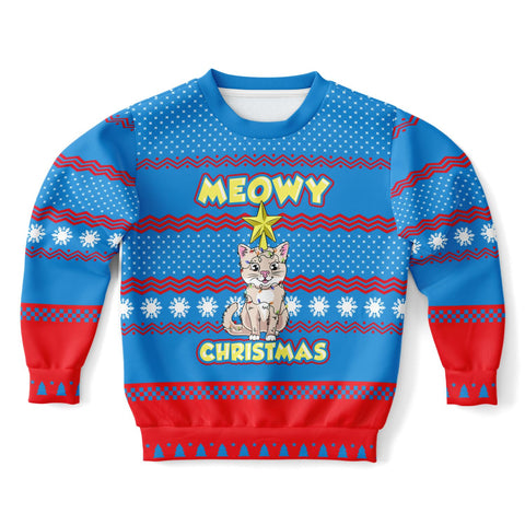 Meowy Christmas - Athletic Kids/Youth Sweatshirt