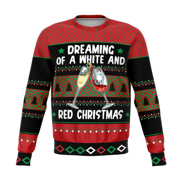 White and Red Christmas - Athletic Sweatshirt