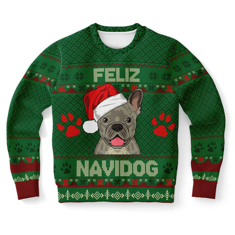 Feliz Navidog - French Bulldog - Athletic Sweatshirt