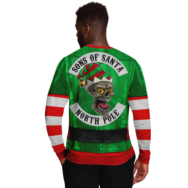 Santa's Little Biker Help - Athletic Sweatshirt