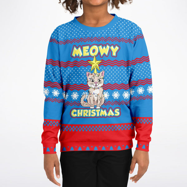 Meowy Christmas - Athletic Kids/Youth Sweatshirt