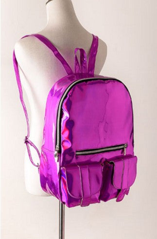 Fashion Unisex Silver Holographic Laser backpack